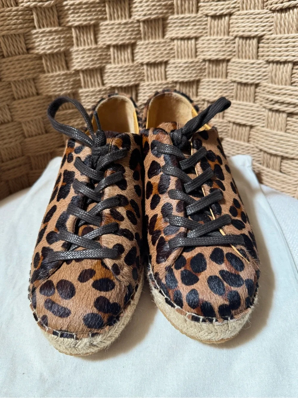 Sezane Julie Leopard Print Espadrille Sneakers - Women size 39 NWOB